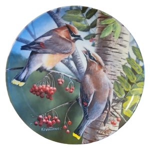Vtg 87 The Cedar Waxwing Kevin Daniel 10th Issue Knowles China Plate Berries